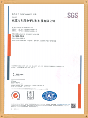 兆科电子：ISO 9001    2026.22